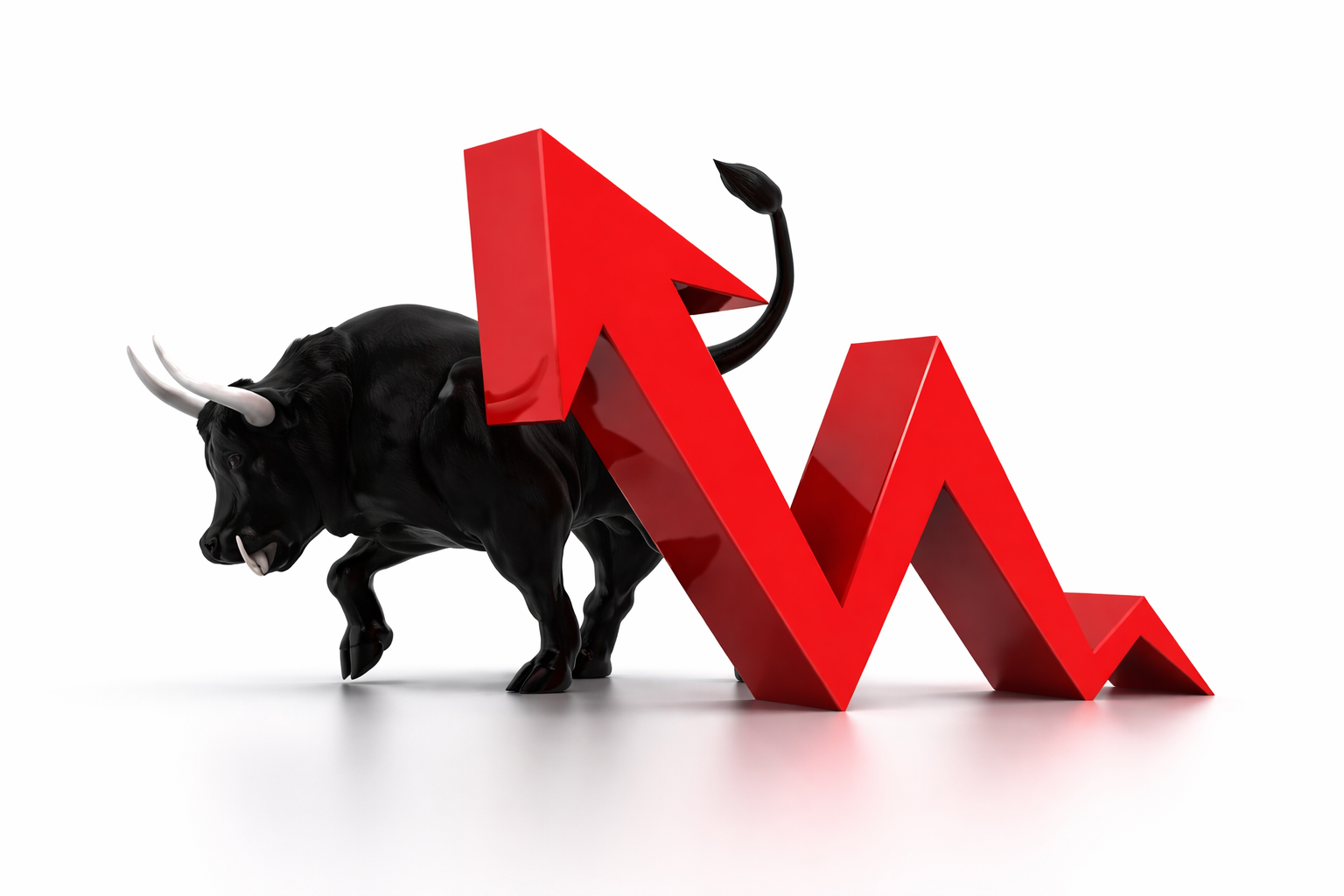 Bull market illustration showing stock market growth