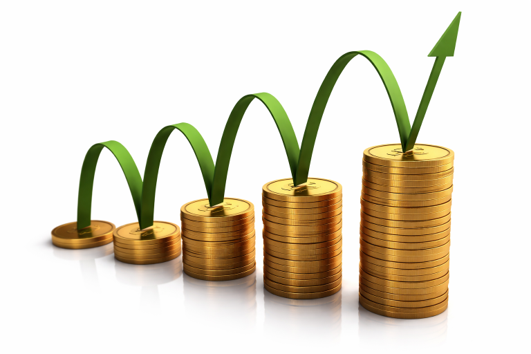 Wealth creation and long-term investment growth illustration